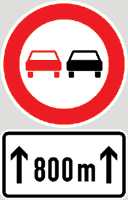 Streckenverbot mit L&auml;ngenangabe