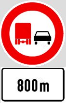 Streckenverbot mit L&auml;ngenangabe