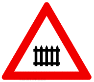 Bahn&uuml;bergang mit Schranken